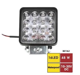 Çalisma Lambasi 16 Ledli Kare 48 W (12-48 Volt )  Sabitleme Aparati Hediyeli