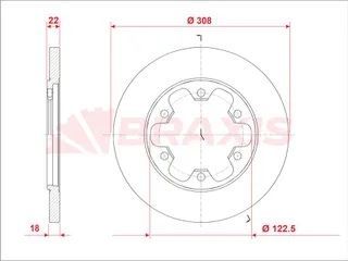 Arka Fren Diski Yeni Kasa Transit V363 Cift Teker 6 Bijon 14>
