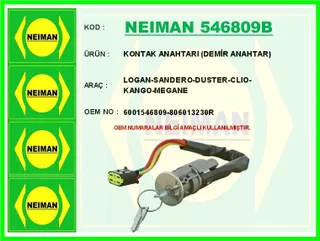 Kontak Anahtari+Kilit Seti Renault Logan Sandero Clio